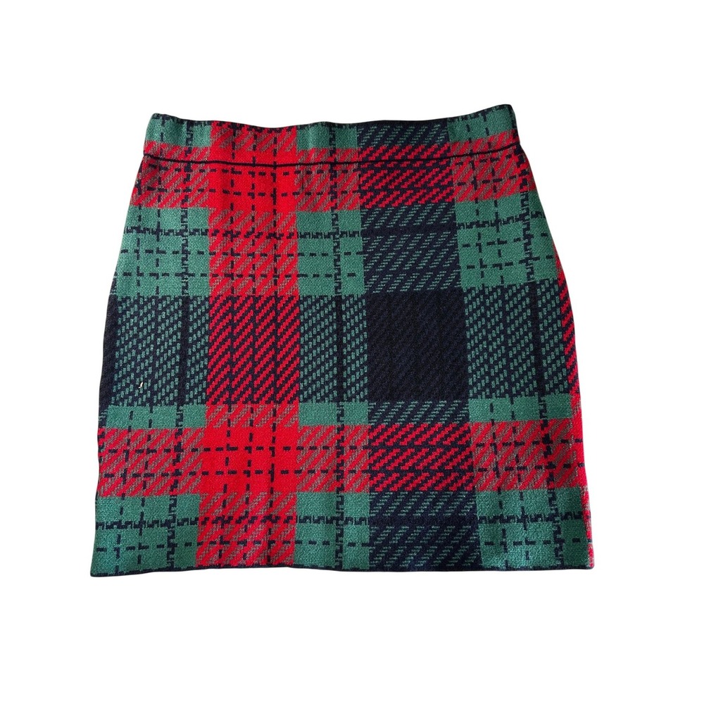 Johnny Wujek Womens Plus Plaid A-Line Mini Skirt Red Green Black Holiday Large - Picture 2 of 6
